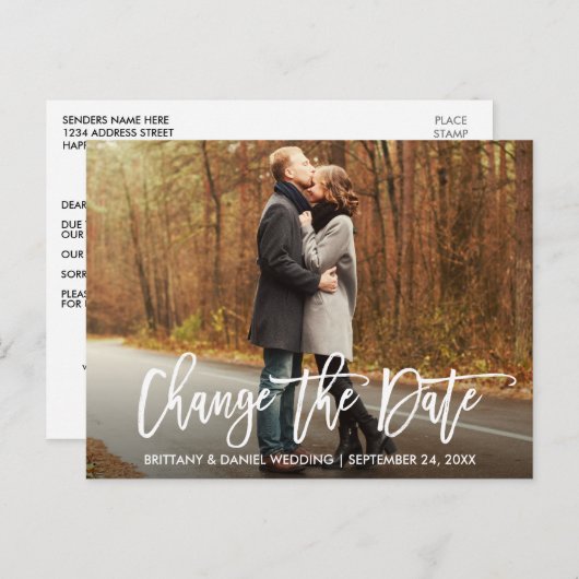 Het moderne Manuscript van de Borstel verandert de Briefkaart (Voorkant / Achterkant)