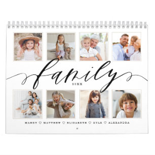 Het moderne Manuscript van de familie Familiefoto Kalender