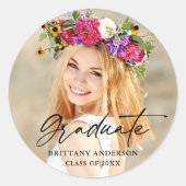 Het moderne Manuscript van de Ink van de Calligraf Ronde Sticker (Voorkant)