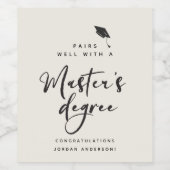 Het moderne Manuscript van het Afstuderen bereidt  Wijn Etiket (Enkel label)