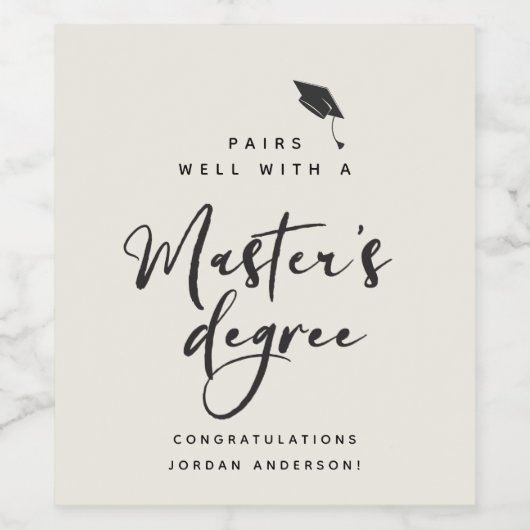 Het moderne Manuscript van het Afstuderen bereidt  Wijn Etiket (Enkel label)