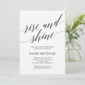 Het moderne Manuscript van Rise en Shine Wedding B Kaart (Staand voorkant)