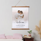 Het moderne Manuscript Vertical Foto Weddenschap W Hangend Wandkleed (Slaapkamer)