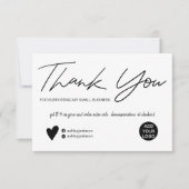 Het moderne manuscript zwarte en witte orde bedank kaart (Voorkant)