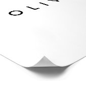 Het moderne Manuscript Zwarte Witte Band Welkomstt Poster (Hoek)