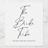 Het moderne Manuscript Zwarte Witte Bridesmaid Voo Wijn Etiket (Enkel label)