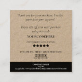 het moderne manuscripthart bedankt u voor uw orde vierkante visitekaartje (Achterkant)
