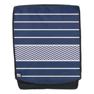 Het moderne Marineblauwe Witte Patroon van de Rugtassen