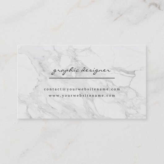 Het moderne marmer van het monogram visitekaartje (Achterkant)