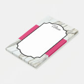Het moderne marmerontwerp fuchsia zwarte elegant p post-it® notes (Schuin)