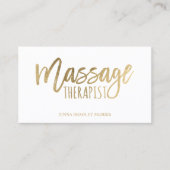 Het moderne massagetherapeutisch script goudfolie  visitekaartje (Voorkant)