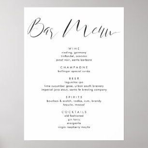 Het Moderne Menu van de Bar van de Band van de Ban Poster