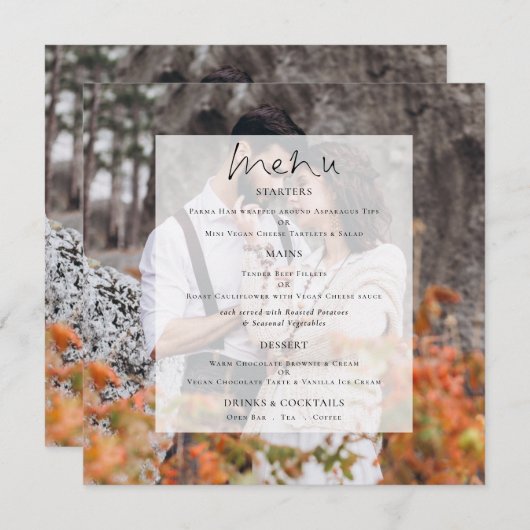 Het moderne menu van het Tint-jansbroodje van de F (Voorkant / Achterkant)