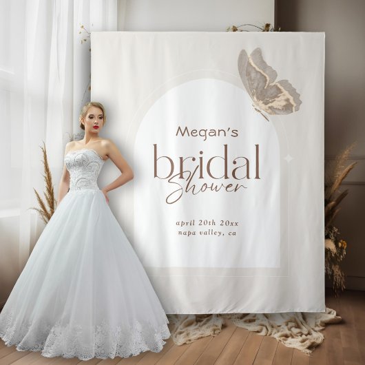 Het moderne minimalistische Beige Butterfly Vrijge Wandkleed