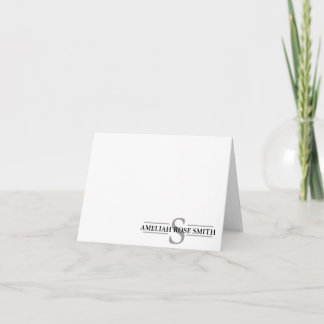 Het Moderne Monogram Notecards van de rook Notitiekaartje