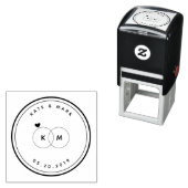 Het moderne Monogram van de Ringen van de Weddensc Zelfinktende Stempel (In situ)