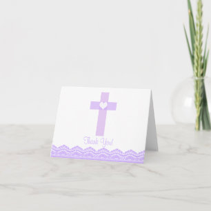 Het moderne Paarse Godsdienstige Kruis van het Bedankkaart