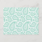 Het moderne Paisley Wedding Collectie - Groen Informatiekaartje (Achterkant)