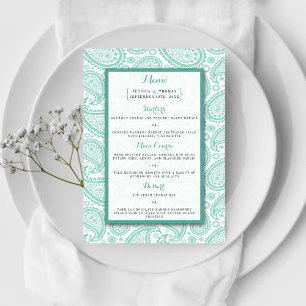 Het moderne Paisley Wedding Collectie - Groen Menu