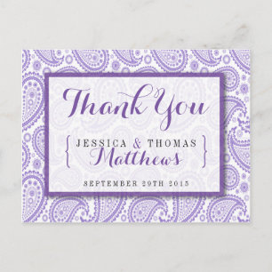 Het moderne Paisley Wedding Collectie - Paars Briefkaart