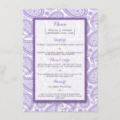 Het moderne Paisley Wedding Collectie - Paars Menu (Voorkant)