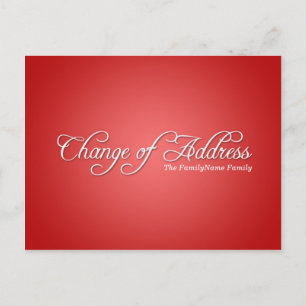 Het moderne Red Change of Address Briefkaart