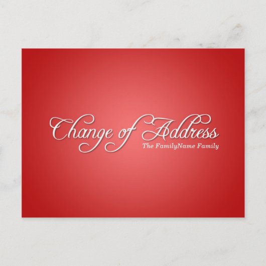 Het moderne Red Change of Address Briefkaart (Voorkant)