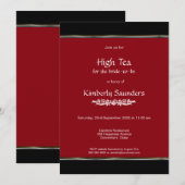 Het moderne Red High Tea Vrijgezellenfeest Kaart (Voorkant / Achterkant)