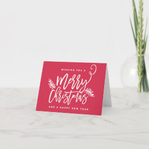Het moderne Rood van de Vakantie van Kerstmis van Feestdagen Kaart