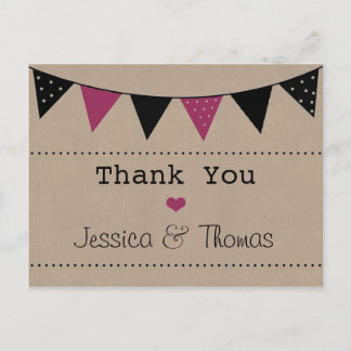 Het moderne roze Collectie van het Bunting Wedding Briefkaart