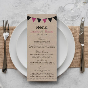 Het moderne roze Collectie van het Bunting Wedding Menu