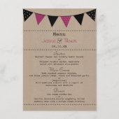 Het moderne roze Collectie van het Bunting Wedding Menu (Voorkant)