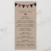 Het moderne roze Collectie van het Bunting Wedding Programma (Achterkant)