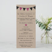 Het moderne roze Collectie van het Bunting Wedding Programma (Staand voorkant)
