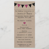 Het moderne roze Collectie van het Bunting Wedding Programma (Voorkant)