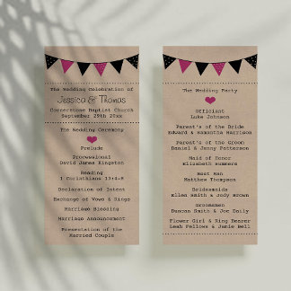 Het moderne roze Collectie van het Bunting Wedding Programma
