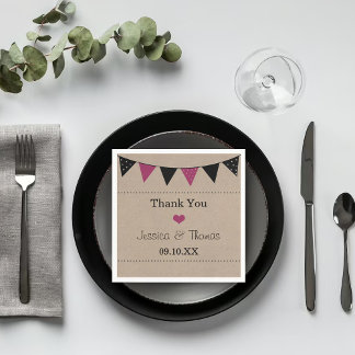 Het moderne roze Collectie van het Bunting Wedding Servetten