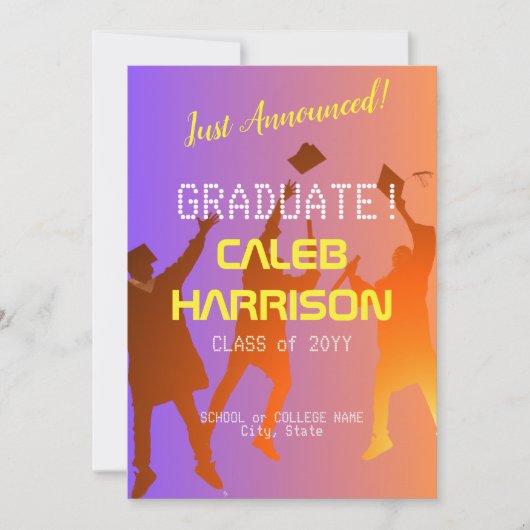 Het moderne technische Afstuderen Sunset Modern Aankondiging (Voorkant)