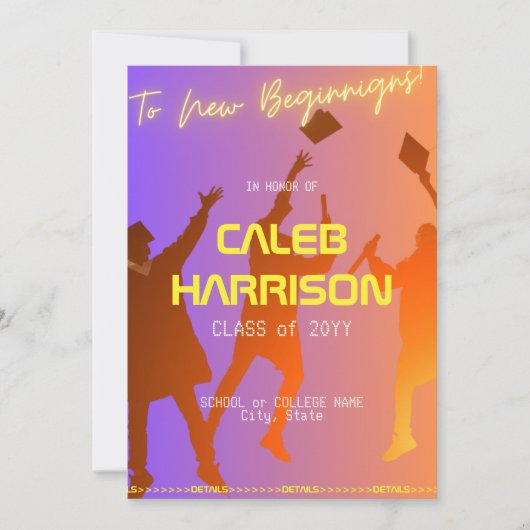 Het moderne technische Afstuderen Sunset Modern Kaart (Voorkant)