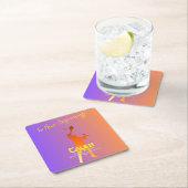 Het moderne technische Afstuderen Sunset Modern Vierkante Kartonnen Onderzetter (Insitu)