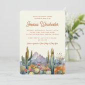 Het moderne Terracotta Desert Cactus Vrijgezellenf Kaart (Staand voorkant)