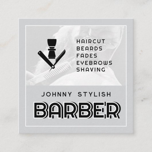 Het moderne urban barber visitekaartje (Voorkant)