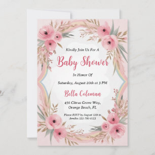 Het moderne waterverf Boho Rainbow baby shower Kaart