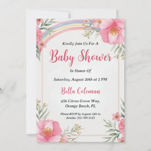 Het moderne waterverf Boho Rainbow baby shower Kaart
