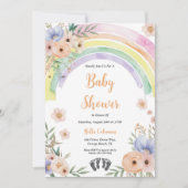 Het moderne waterverf Boho Rainbow baby shower Kaart (Voorkant)