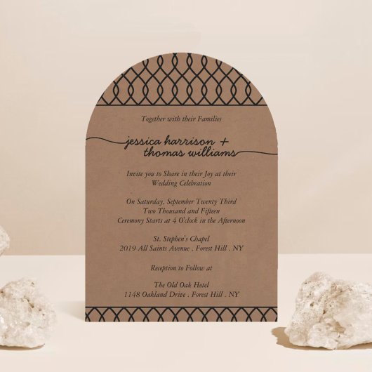 Het moderne Whimsical Kraft Wedding Collectie Kaart
