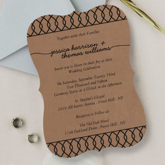 Het moderne Whimsical Kraft Wedding Collectie Kaart