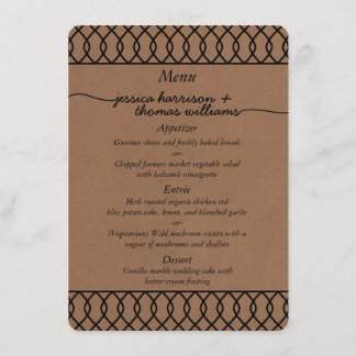 Het moderne Whimsical Kraft Wedding Collectie Menu