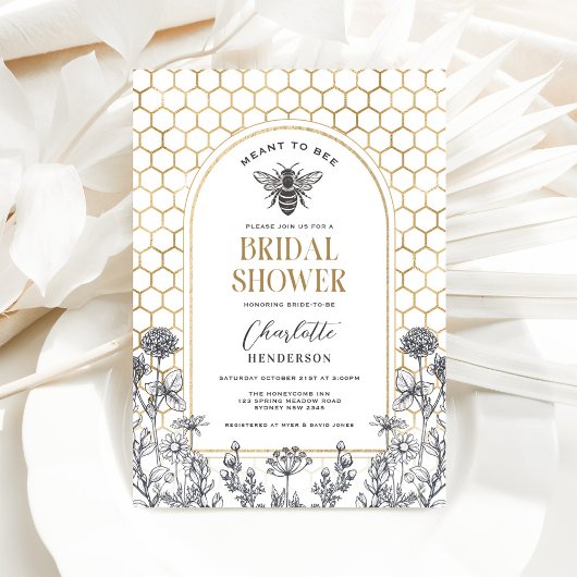 Het moderne Wildflower Honey Bee Vrijgezellenfeest Kaart