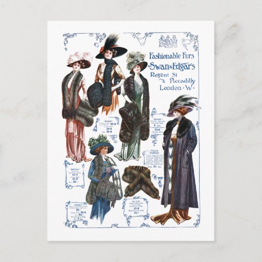 Het Modieuze Bont #A van de zwaan & van Edgar Briefkaart (Voorkant)